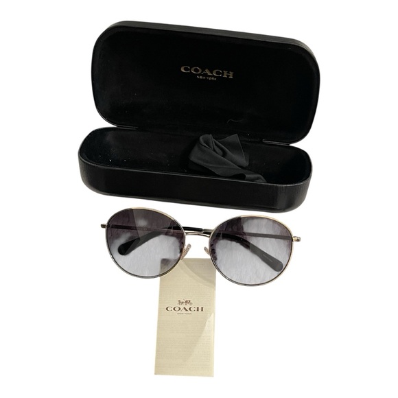 Coach Black and Silver Round Sunglasses - Picture 1 of 1